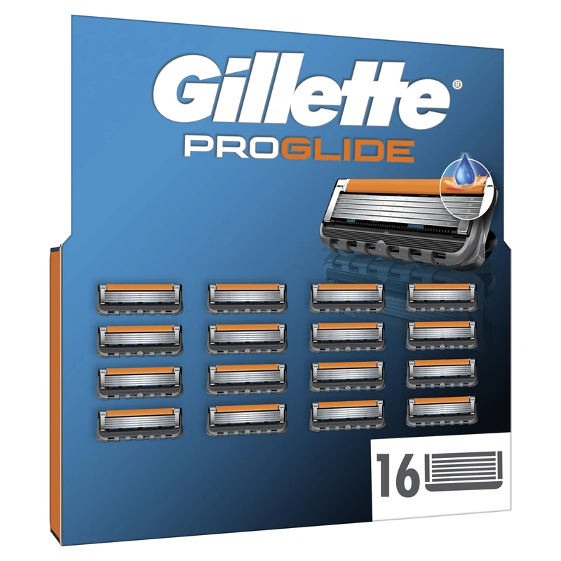Gillette Proglide 16 Razor Blade Refill With 2x Lubrication Before and After the Blades and New EverGlide Lubrication for Incredible Closeness and Comfort