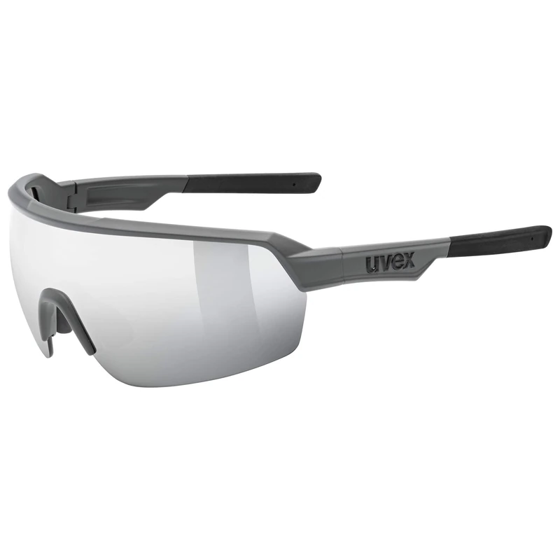 uvex Sportstyle 227 - Sports Sunglasses for Men and Women - Anti-Fog Technology - Mirrored Lenses - Grey Matt/Mirror Silver - One Size