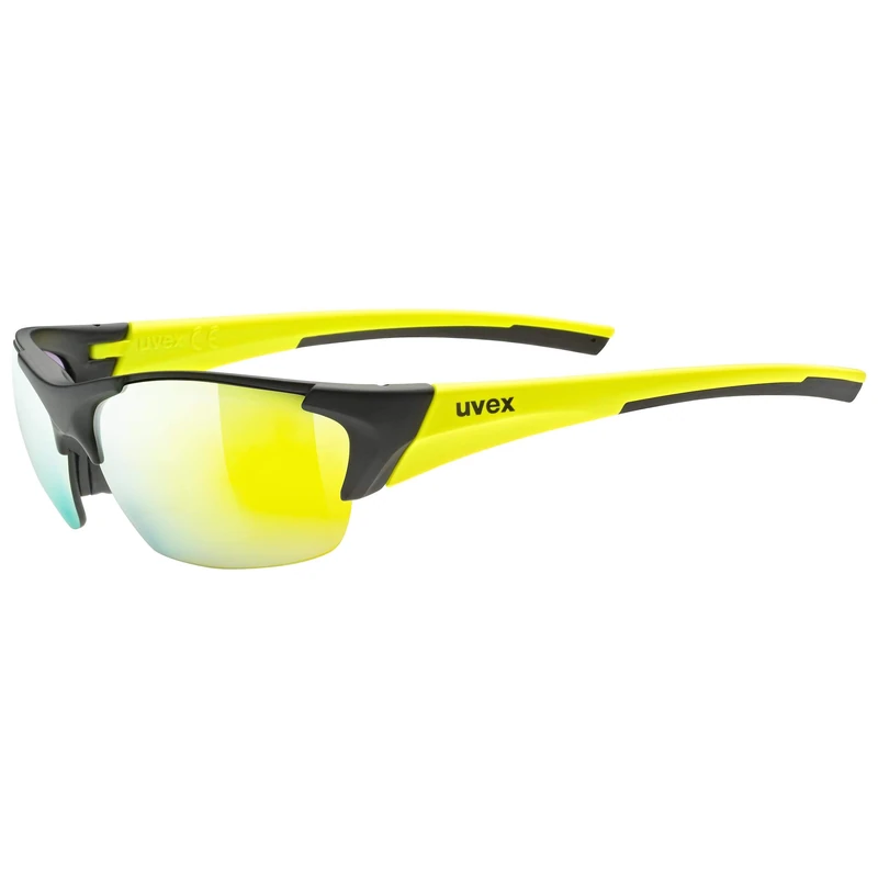 Uvex Blaze III - Sports Sunglasses for Men and Women - incl. Interchangeable Lenses - Comfortable & Non-Slip - Black Matt Yellow/Yellow - One Size - Image 1