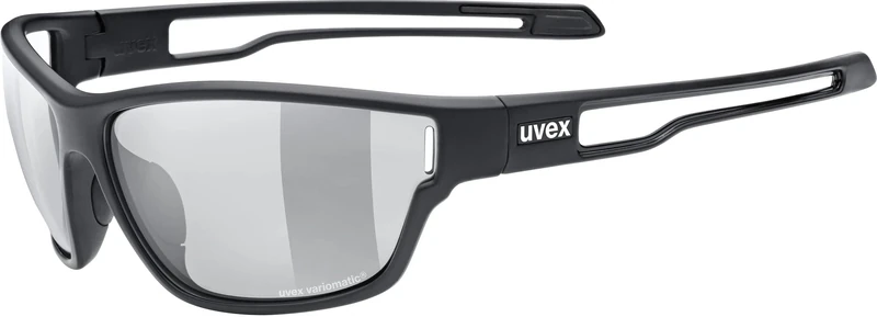 uvex Sportstyle 806 V - Outdoor Glasses for Men and Women - Self-Tinting Lenses - Anti-Fog Technology - Black Matt/Smoke - One Size
