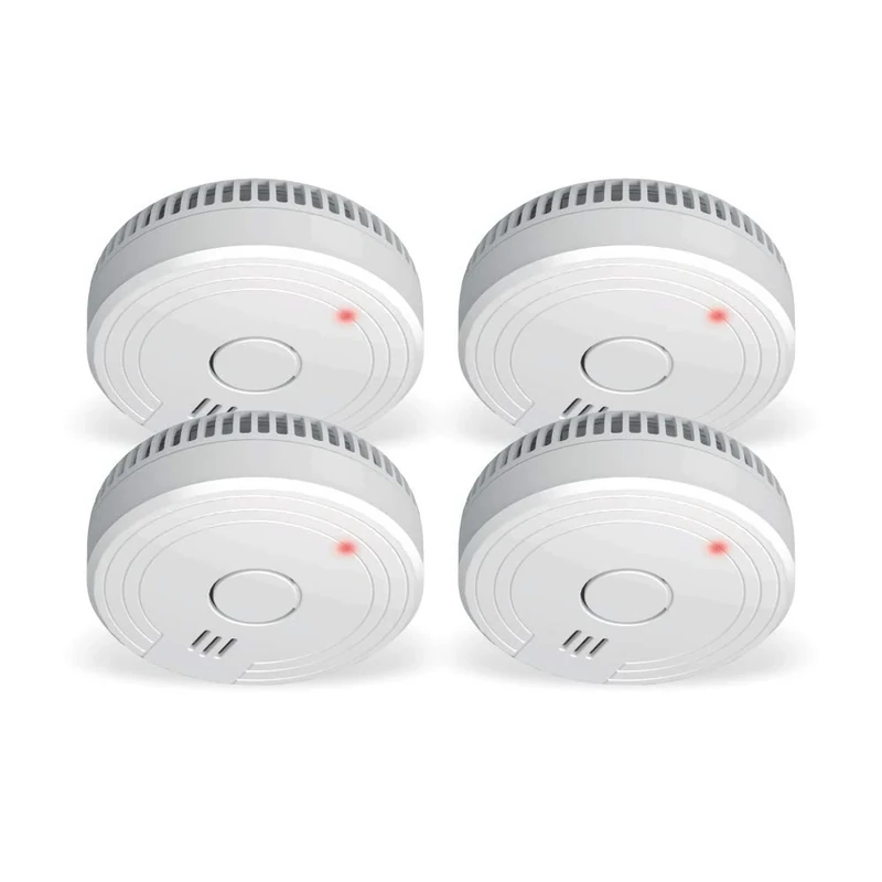 ELRO FS1801 smoke detector complies with European standard EN14604-4 pieces, pack of 4, White