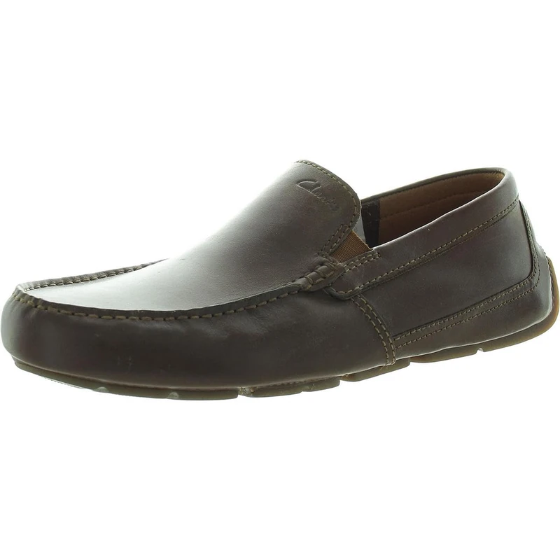 Clarks Men's Markman Plain Driving Style Loafer, Dark Tan Leather, 8 UK