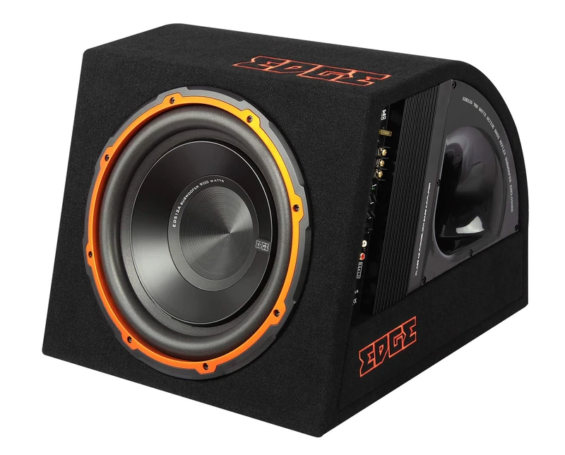 EDGE Car Audio 12 Inch Active Subwoofer EDB12A 12 Bass Enclosure with built in amplifier