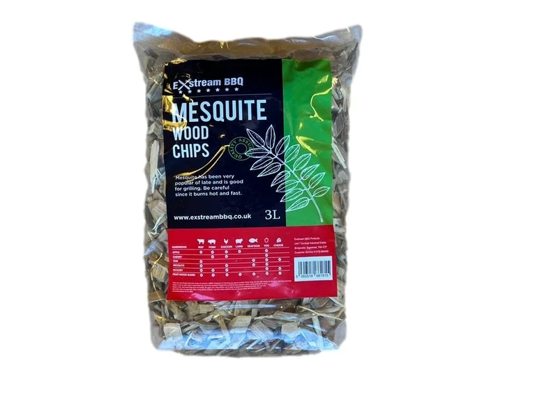 Exstream BBQ Barbecue Smoking Wood Chips *Up To 30 Great Flavours in 3, 15 & 30 Litres* (Mesquite 3 Litre)