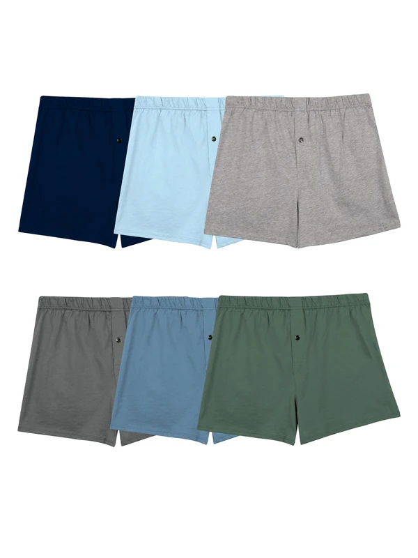 Fruit of the Loom Men's Knit Boxer Shorts - 6 Pack - M UK - Image 1