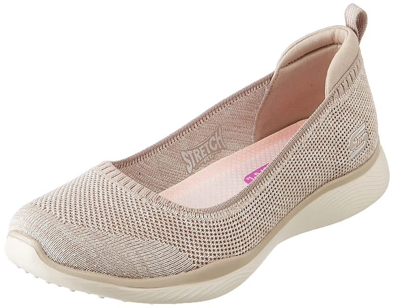 SKECHERS Women's Sneaker, Neutral, 3 UK