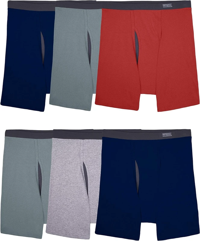 Fruit of the Loom Men's Coolzone Boxer Briefs, Moisture Wicking & Breathable, Assorted Color Multipacks, 6 Pack - Covered Waistband, XXL