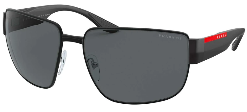 Prada Men's Sunglasses 5av3m5 - Black Red Dark Grey