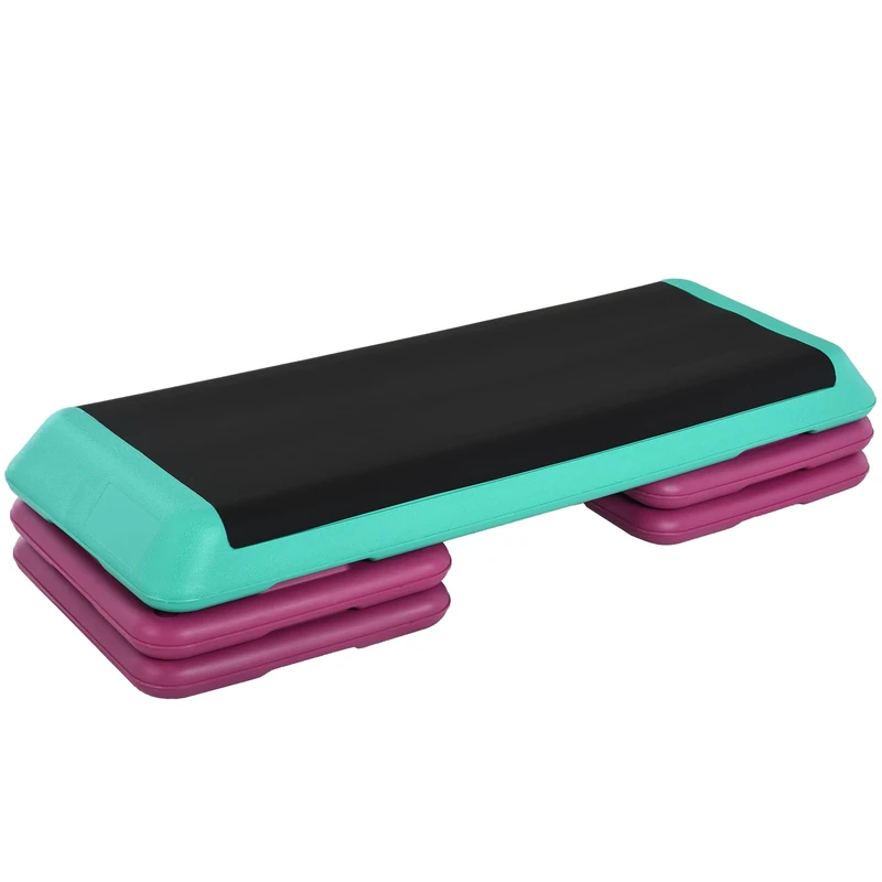 HOMCOM 3-Level Aerobic Step 10/15/20cm Steppers for Exercise Workout w/Non-Slip Top Compact Stepper Home Office Indoor Outdoor Fitness Equipment