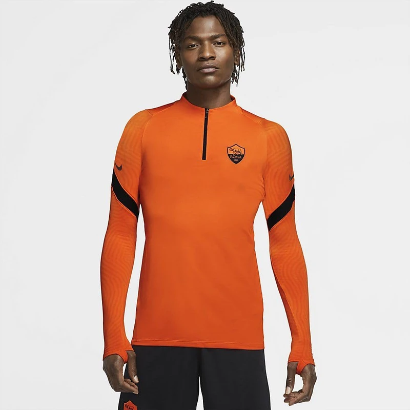 Nike Roma M Nk Dry STRK Dril Top Cl Long Sleeved T-Shirt - Safety Orange/Black/(Black) (No Sponsor-3RD), Small