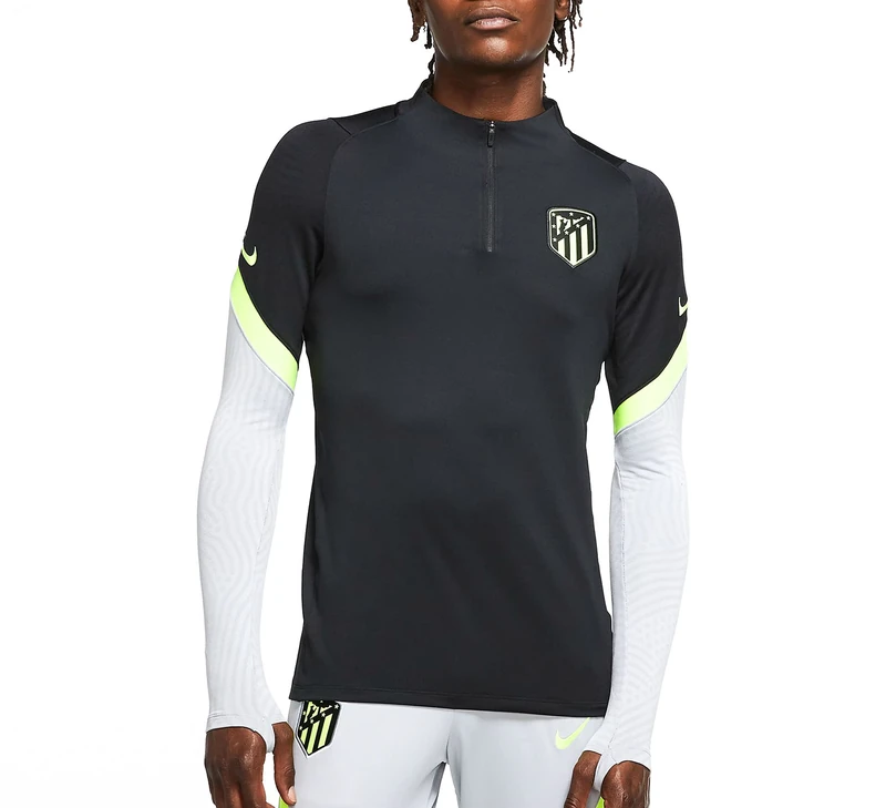 Nike ATM M Nk Dry STRK Dril Top Cl Long Sleeved T-Shirt - Black/Wolf Grey/(Volt) (No Sponsor-3RD), X-Large