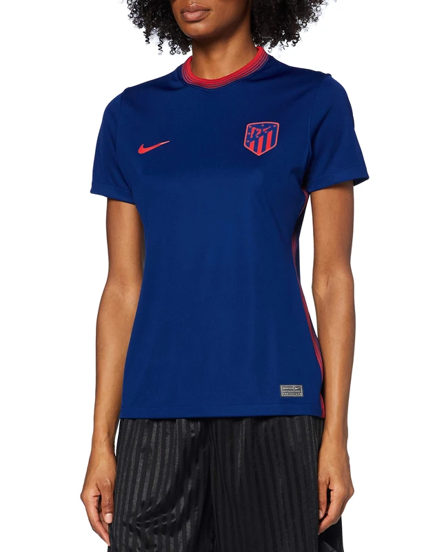 Nike ATM W Nk Brt Stad Jsy Ss AW T-Shirt - Coastal Blue/(Sport Red) (No Sponsor), Large