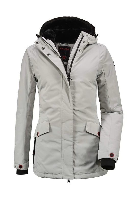 Killtec Women's Grindavik WMN Functional Jacket with Hood, womens, Functional jacket with hood, 35781-000, Light grey, 34 (EU)