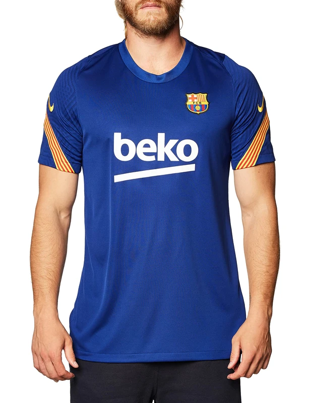Nike Fcb M Nk Brt STRK Top Ss T-Shirt - Deep Royal Blue/Amarillo/(Full Spon-Coach), X-Small - Image 1
