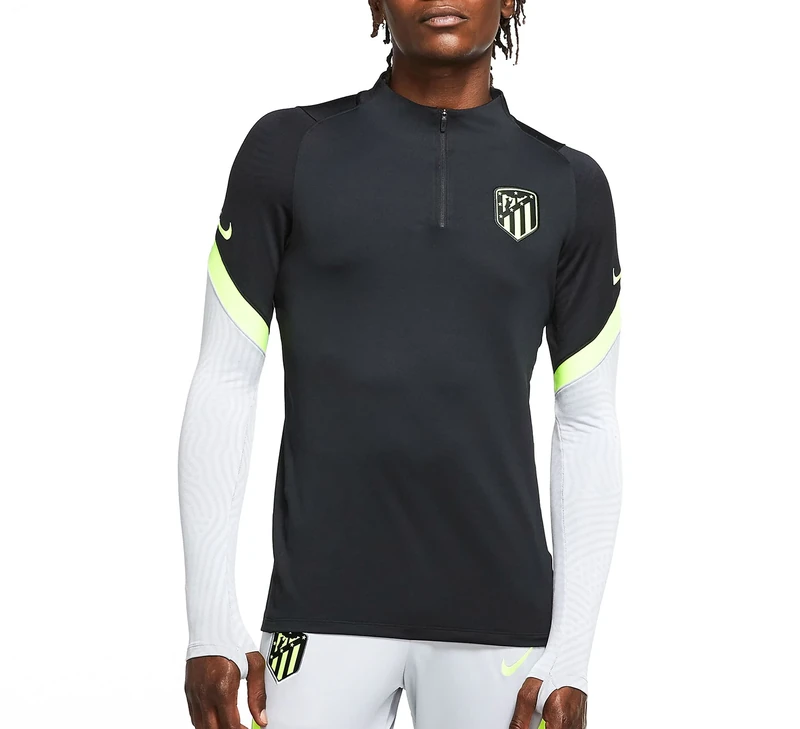 Nike ATM Nk Dry STRK Dril Top Cl Long Sleeved T-Shirt - Black/Wolf Grey/(Volt) (No Sponsor-3RD), M