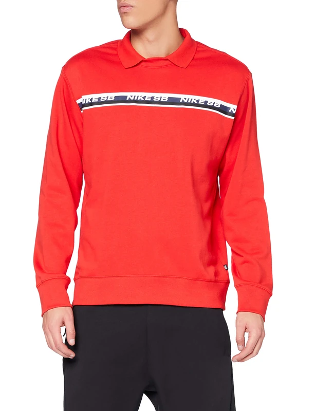 NIKE Nk SB On Deck Novelty Crew T-Shirt - University Red, Large - Image 1