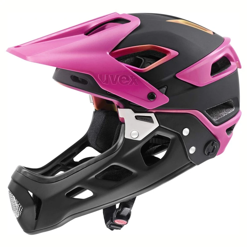 uvex Jakkyl hde 2.0 - Secure Mountain Bike Helmet for Men & Women - Optimal Fit - Removable Chinguard - Future Black Matt - 52-57 cm