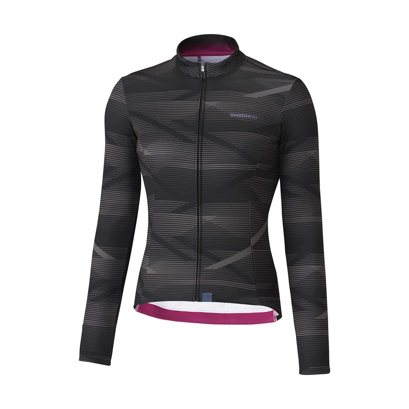 Shimano Clothing Women's Kaede Thermal Jersey, Black/Grey, Size M