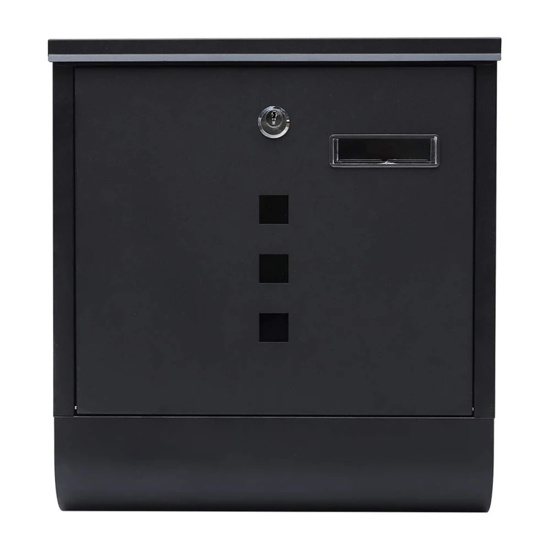 Fine Art Lighting Wall Mounted Mailbox, Alloy Steel, Black Sand Grain, 13"x12"x4"