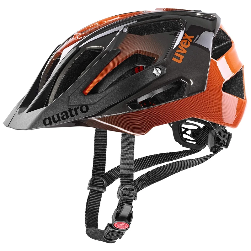 uvex quatro - safe MTB helmet for women and men - individually adjustable fit - washable inner padding - titan - orange - 52-57 cm