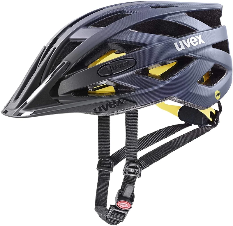 uvex i-vo cc MIPS - lightweight all-round helmet for women and men - MIPS system - expandable with LED light - midnight - silver matt - 52-57 cm