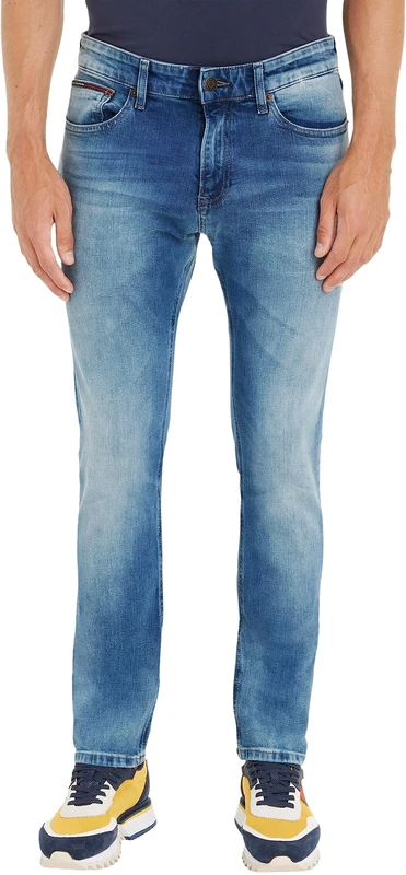 Tommy Jeans Men's Scanton Slim Wlbs Dm0dm09554 Denim Pants, Wilson Light Blue Stretch, 28W / 36L