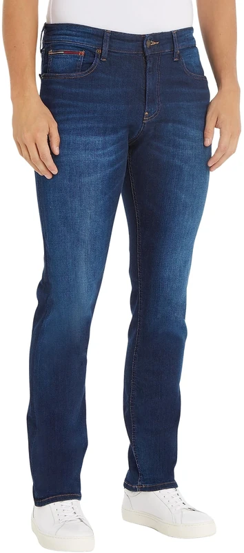 Tommy Jeans Men's Ryan Rlxd Strght Asdbs Denim Pants, Aspen Dark Blue Stretch, 27W / 30L