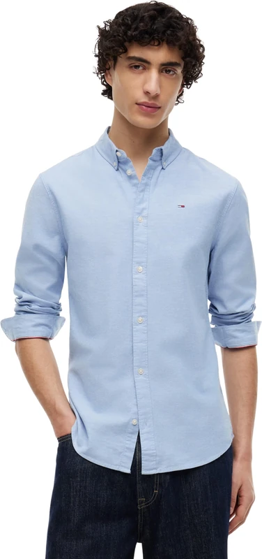 Tommy Jeans Men's Tjm Slim Stretch Oxford Shirt Dm0dm09594 T-Shirt, Perfume Blue, XXL