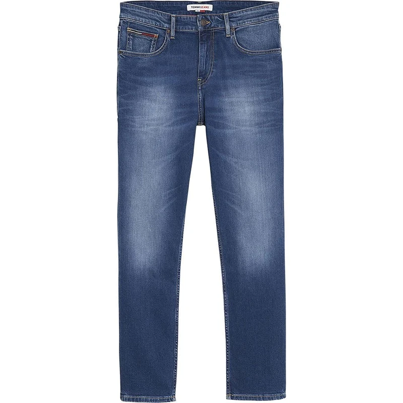 Tommy Jeans Men's Ryan Rlxd Strght Wmbs Jeans, Wilson Mid Blue Stretch, 27W / 30L