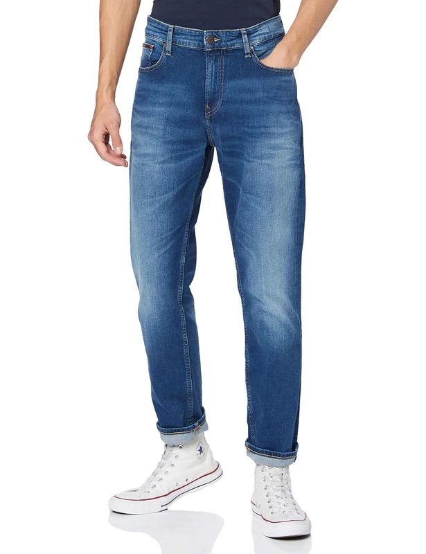 Tommy Jeans Men's Ryan Rlxd Strght Wmbs Jeans, Wilson Mid Blue Stretch, 29W / 32L - Image 1