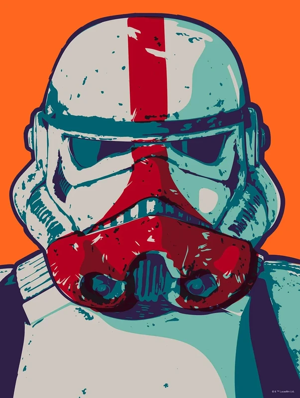 Komar Star Wars Mandalorian Pop Art Stormtrooper | Baby Yoda, Decoration, Wall Picture, Poster, Art Print, Size 30 x 40 cm | Without Frame | WB-SW-018-30x40, Colourful