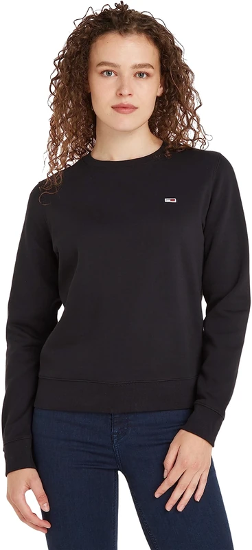 Tommy Jeans Women's Tjw Regular Fleece C Neck Other Heavyweight Knits, Black, M - Image 1