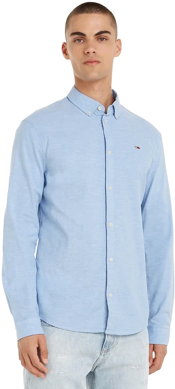 Tommy Jeans Men's Tjm Slim Stretch Oxford Shirt Dm0dm09594 T-Shirt, Perfume Blue, 3XL