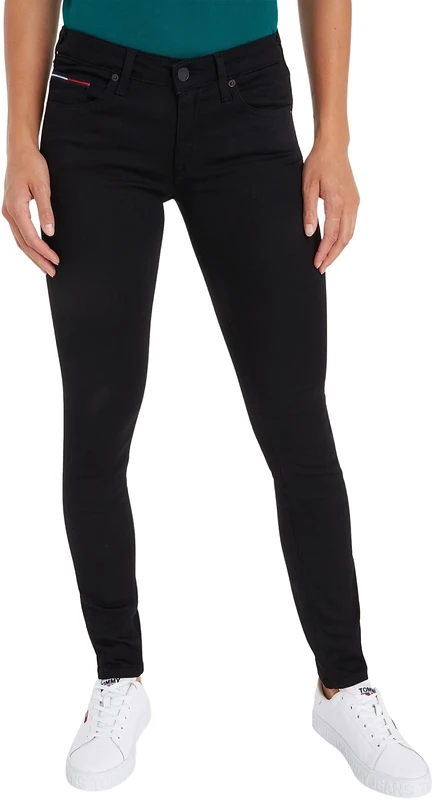 Tommy Jeans Women's Sophie Lr Skny Stbks Jeans, Staten Black Stretch, 24W / 30L