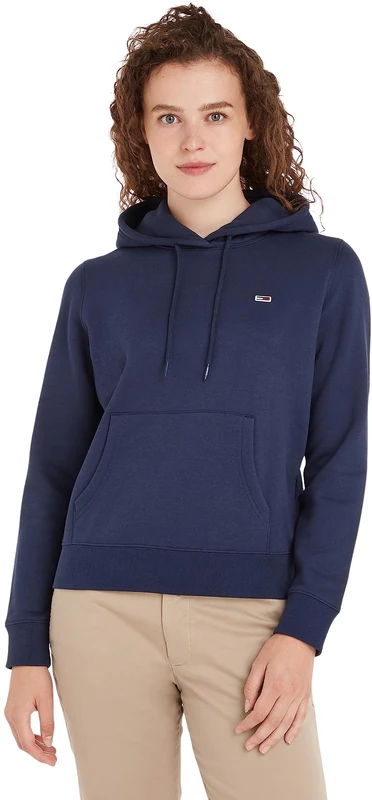 Tommy Jeans Women's Tjw Regular Fleece Hoodie Other Heavyweight Knits, Twilight Navy, 3XL