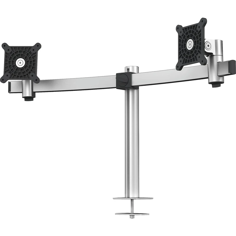 Durable Dual Monitor Mount Pro for 2 Screens - Dual Arm Monitor Stand with Through Bolt for Desk Mounting - VESA 75/100 - For 21 - 27 Inch Screens - Ergonomic, Height Adjustable, Rotate & Tilt