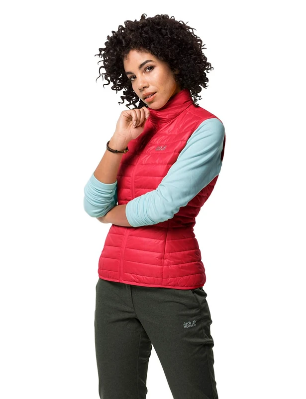 Jack Wolfskin Women's JWP VEST W down- Outerwear-Coats, Tulip red, XS