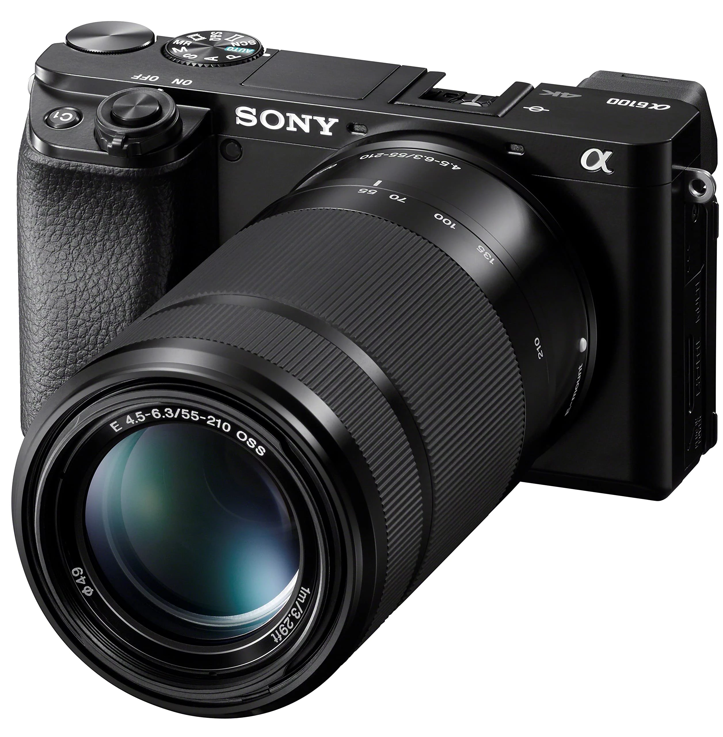 Sony Alpha A6100 Mirrorless Camera 24.2 Megapixel with 16-50mm and 55-210mm Zoom Lenses, Eye Tracking Autofocus for Human and Animal, 4K Movie recording and Flip Screen Black (Renewed)