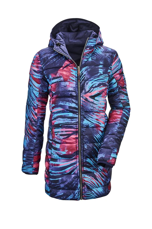 Killtec Girls' Lynge Grls Prk Reversible Jacket with Hood, girls, 35492-000, dark navy, 152 (EU)