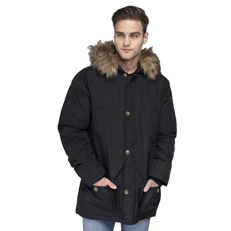 Lonsdale - Streetlam - Men's Winter Jacket, Outdoor Jacket With Warm Fleece Inner Jacket (Black) - Image 1
