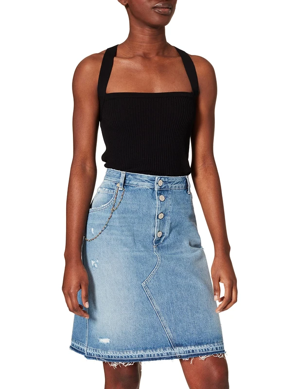 REPLAY Women's WA9582 Skirt, 009 Medium Blue, 23