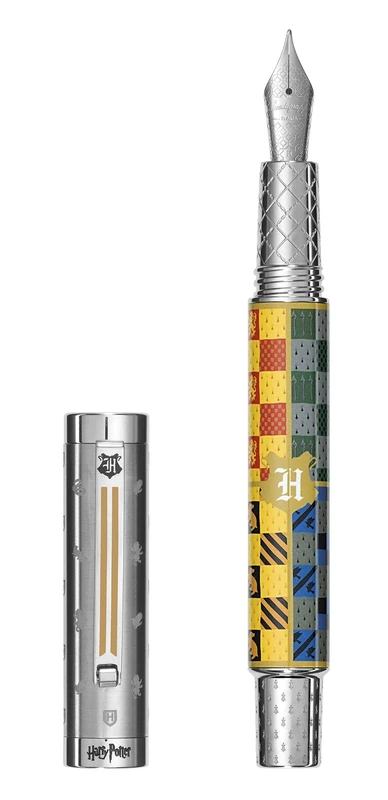 Montegrappa Harry Potter Hogwarts Stainless Steel Fountain Pen with Houses Logo Multi-Colour Nib Size 14.1 x 1.48 cm 60 g - ISHPR3HG - Image 1