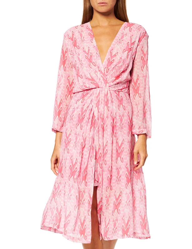 REPLAY Women's Dress, 010 Ice/Fuxia/Rose, L