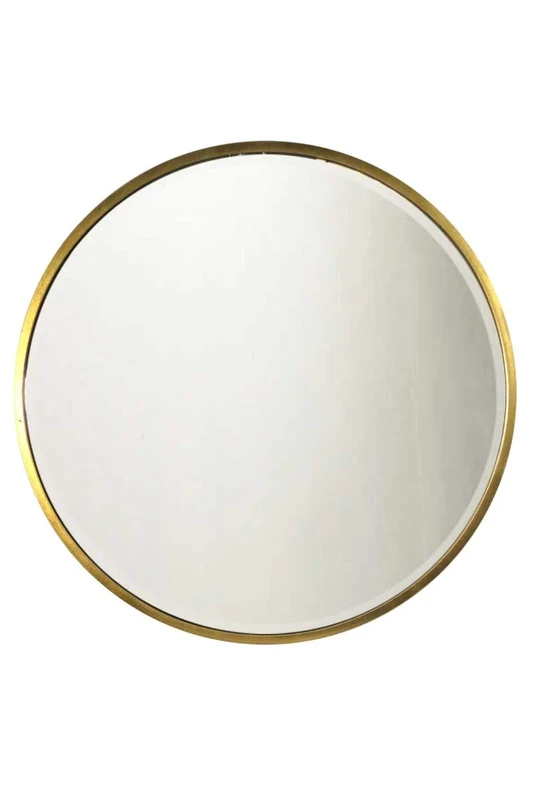 Large Gold Circular Bevelled Wall Mirror 100cm x 100cm 3ft3 x 3ft3, GL351