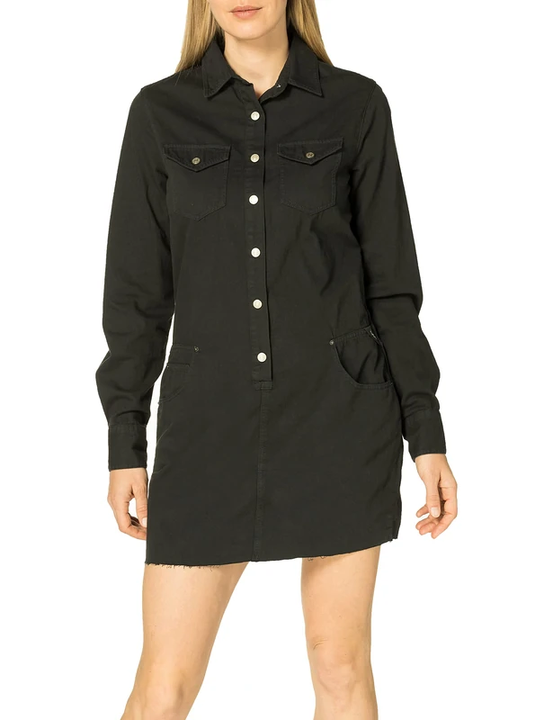 REPLAY Women's W9644 Dress, 998 Black Board, XXS