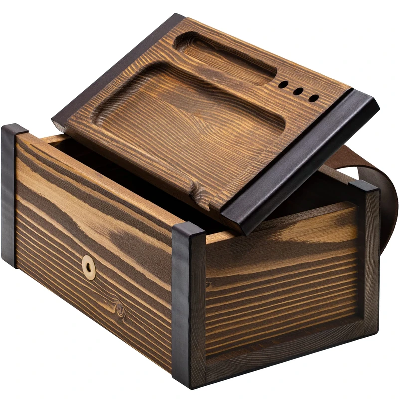 SPLENDSTOR Large Wooden Box with Decorative Wood Tray - Handcrafted in Europe - Great Storage Organizer to Keep Your Accessories and Essentials - Image 1