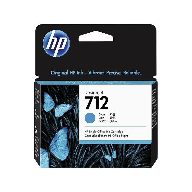 HP 712 3ED67A Cyan 29-ml Genuine Ink Cartridge with Original Ink, for DesignJet T650, T630, T250, T230 & Studio Large Format Plotter Printers 713 DesignJet Printhead
