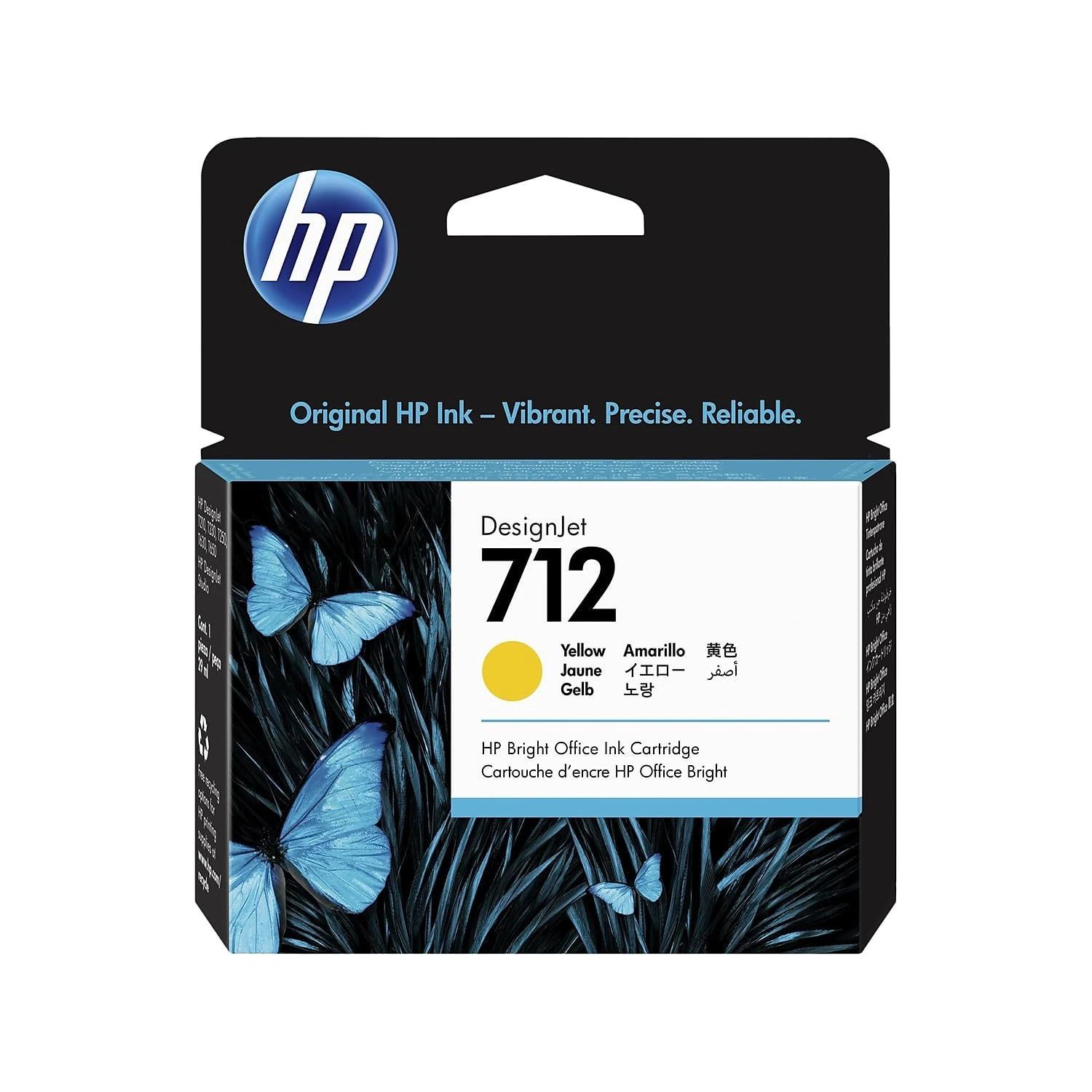HP 712 3ED69A Yellow 29-ml Genuine HP Ink Cartridge with Original HP Ink, for DesignJet T650, T630, T250, T230 & Studio Large Format Plotter Printers and HP 713 DesignJet Printhead