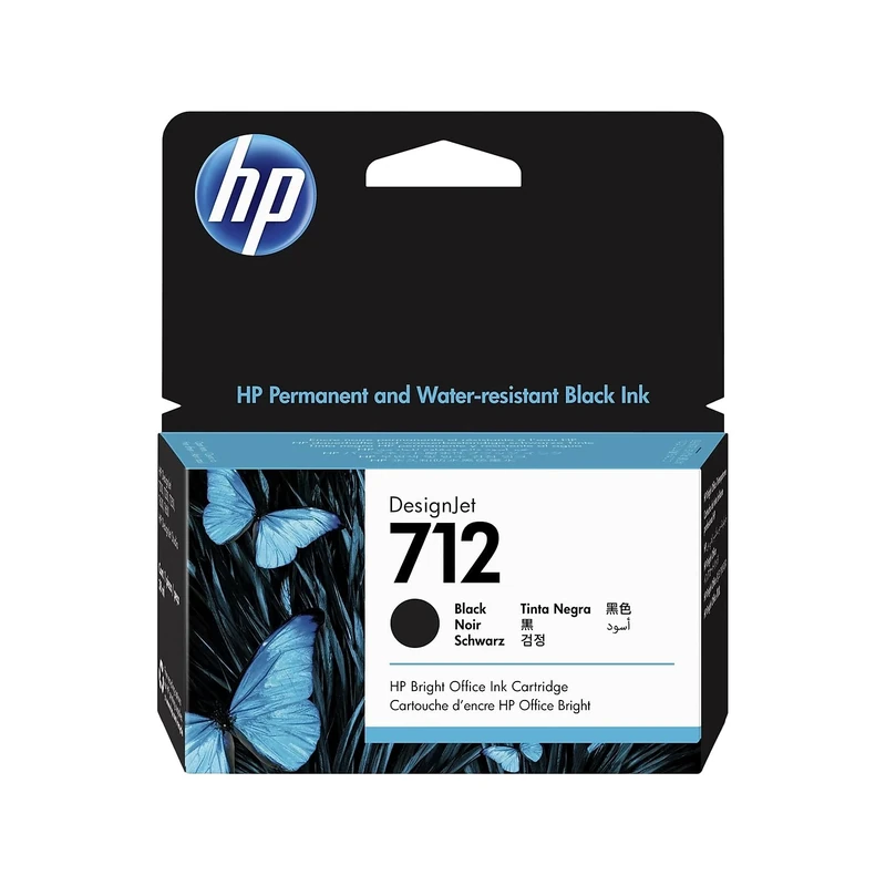 HP 712 3ED70A Black 38-ml Genuine Ink Cartridge with Original Ink, for DesignJet T650, T630, T250, T230 & Studio Large Format Plotter Printers 713 DesignJet Printhead