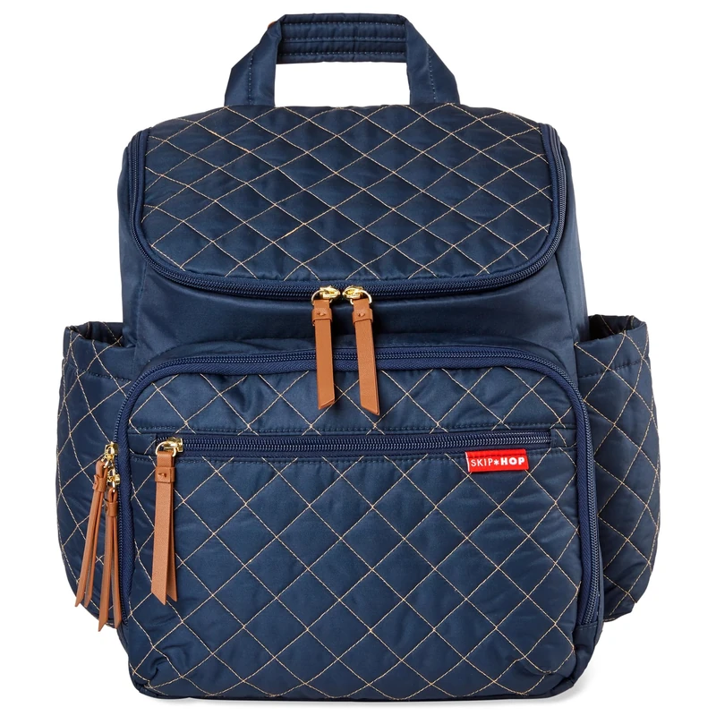 Skip Hop Baby Girl's Navy Diaper Backpack: Forma, Multi-Function Travel Bag with Changing Pad & Stroller Attachment, 2 Count (Pack of 1), 9J455710